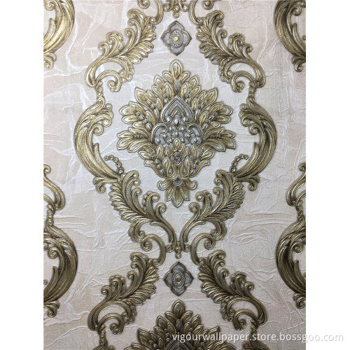 vinyl Emboss Waterproof wallpaper for wallcovering
